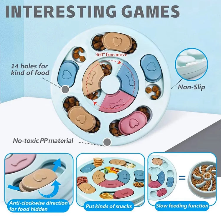 Dog Puzzle Toys Slow Feeder Interactive Brain Increase Puppy IQ Food Dispenser Nonslip Slowly Eating Bowl Pet Cats Dogs Training